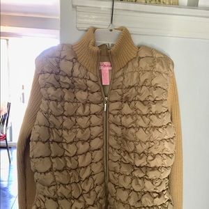 Puffy front / back sweater jacket